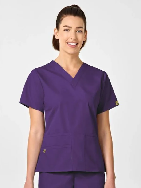 WonderWink Origins Women's Bravo V-Neck Scrub Top | Eggplant