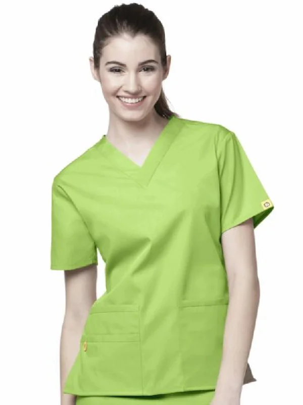 WonderWink Origins Women's Bravo V-Neck Scrub Top | Green Apple