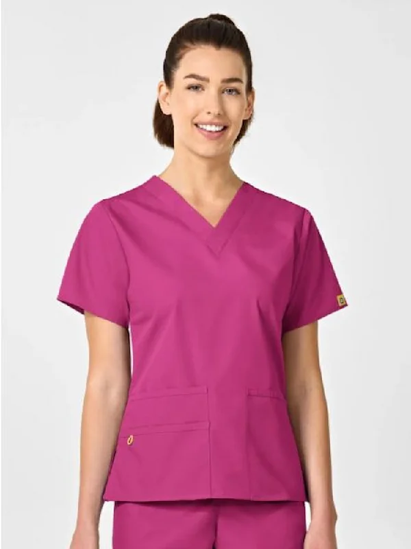 WonderWink Origins Women's Bravo V-Neck Scrub Top | Hot Pink