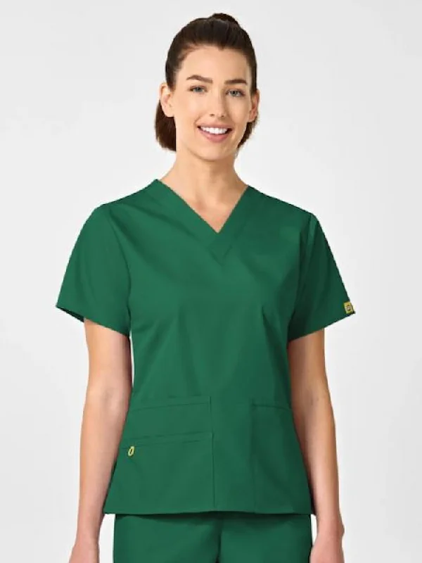 WonderWink Origins Women's Bravo V-Neck Scrub Top | Hunter