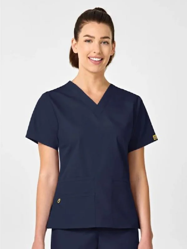 WonderWink Origins Women's Bravo V-Neck Scrub Top | Navy