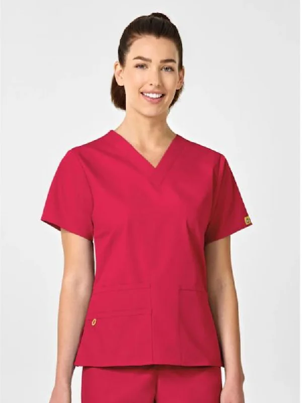 WonderWink Origins Women's Bravo V-Neck Scrub Top | Red