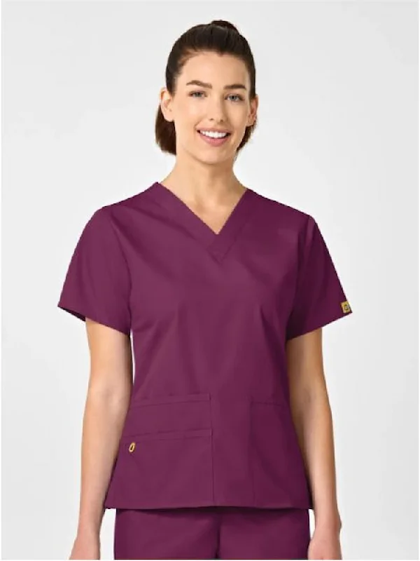 WonderWink Origins Women's Bravo V-Neck Scrub Top | Wine