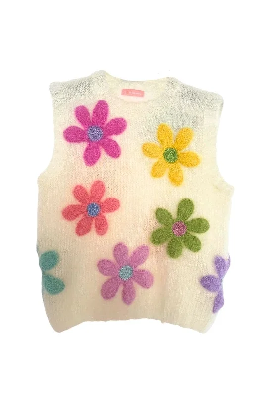 ECRU FREE FLOWERS MOHAIR VEST