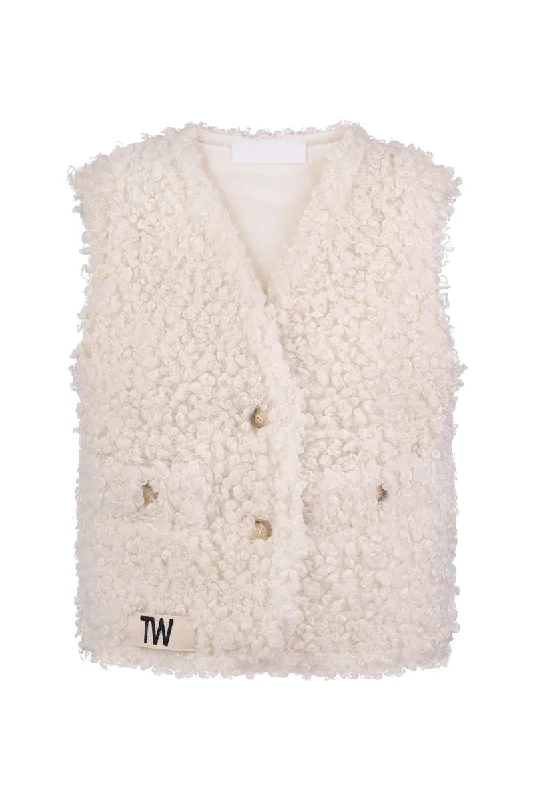 WHITE YORK BOUCLE VEST